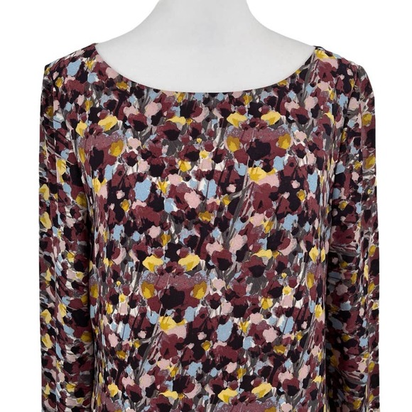 TIBI 100% Silk 3/4 Sleeve Impressionist Floral Shift Dress - Size 4 EUC - Picture 2 of 12